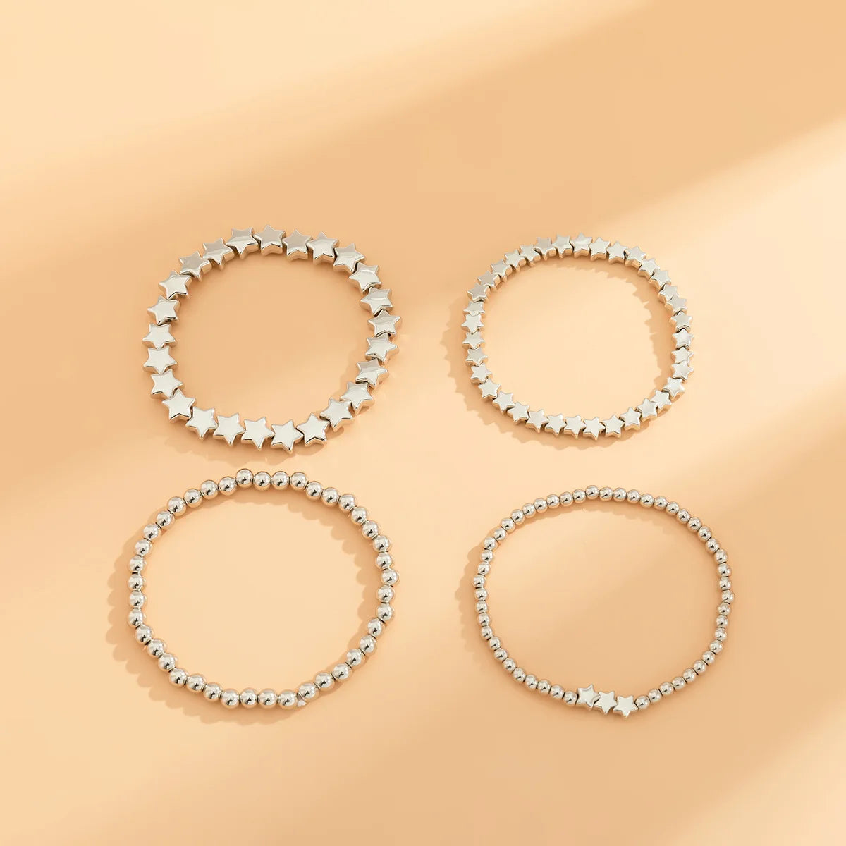 Minimalist Star Beads Bracelets for Women Girls Gold Silver Color Metal Bracelets Charm Fashion Jewelry