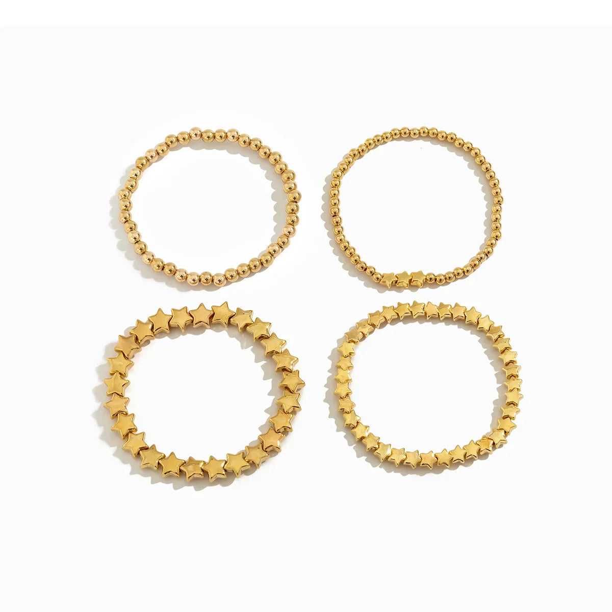 Minimalist Star Beads Bracelets for Women Girls Gold Silver Color Metal Bracelets Charm Fashion Jewelry