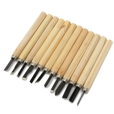 Professional Wood Carving 12pcs Chisel Knife Hand Tool Set For Basic and Detailed Carving Wood Clay Wax Woodworkers Gouges