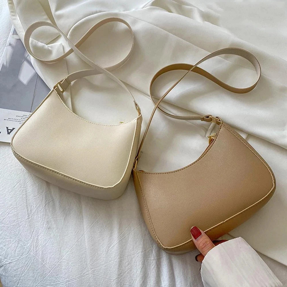 Women's Retro Fashion Leather Satchel Shoulder Handbags Crossbody Underarm Casual Bag