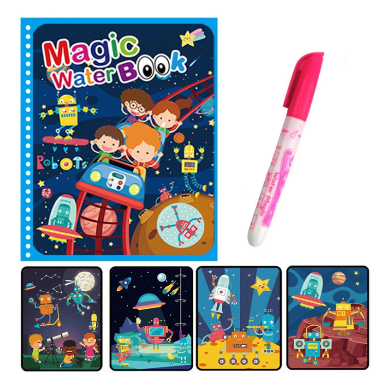 Reusable Magic Water Drawing Coloring Book for Kids Sensory Early Education Children Birthday Gift Repeated Use Toy