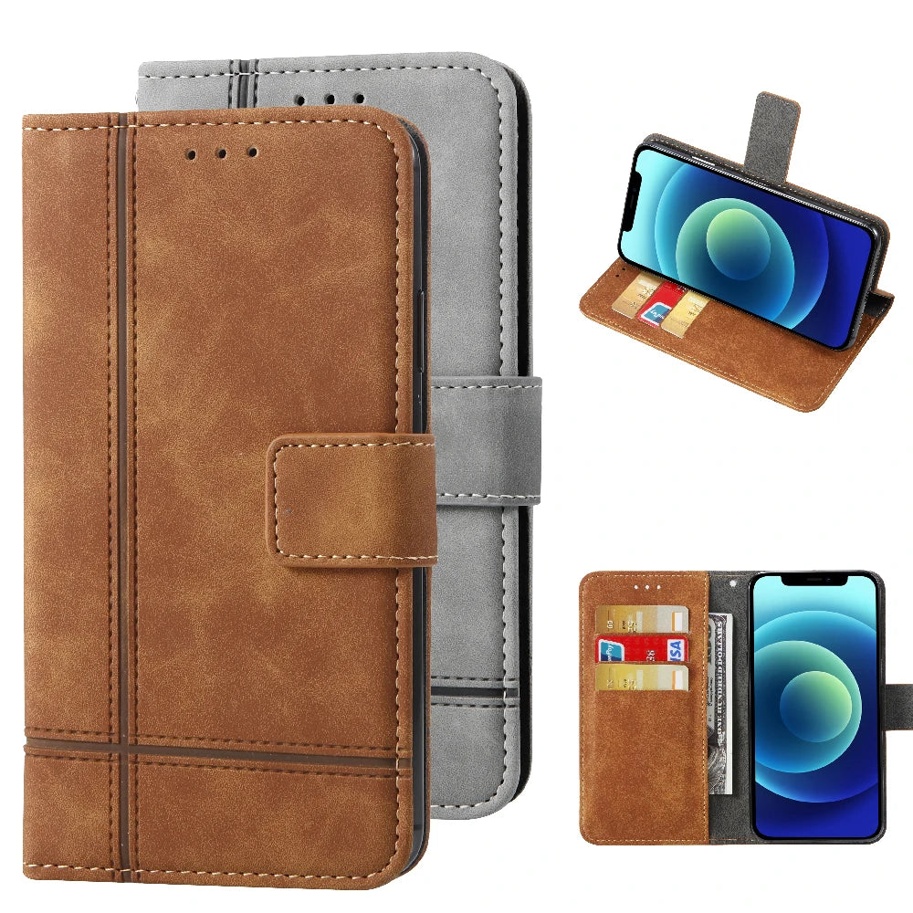 Deluxe Leather Wallet Phone Case for Microsoft Lumia 950 XL 650 640 550 535 540 430 Multiple Card Slots Stand Function Protective Cover