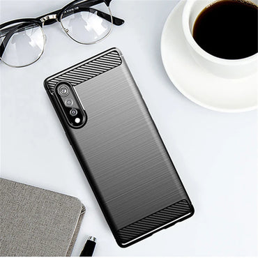 Shockproof Carbon Fiber Silicone Phone Case for LG Velvet 5G Rubber Bumper Cover