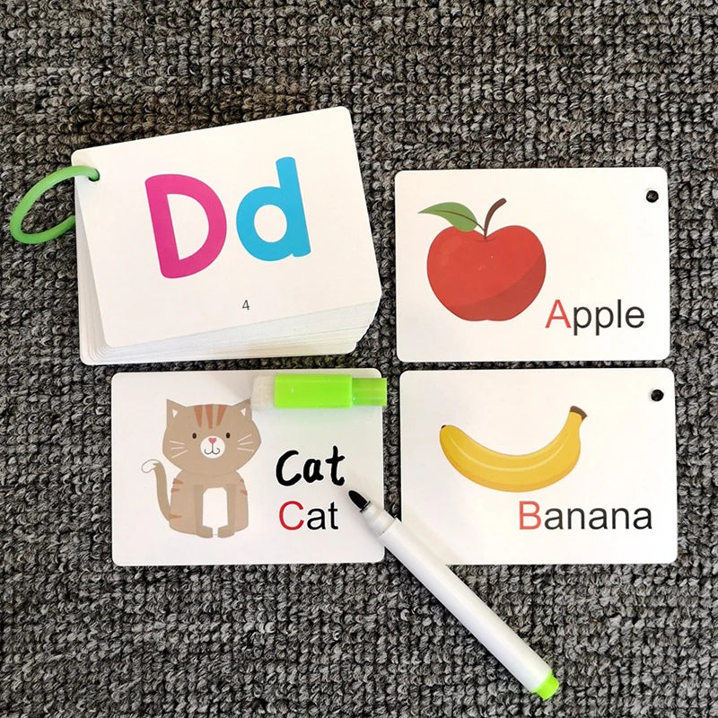 Scholastic Early Learners 27 First Words Flashcards Alphabet ABC Animal Cards with 1 Pen Educational Children Kids Toys