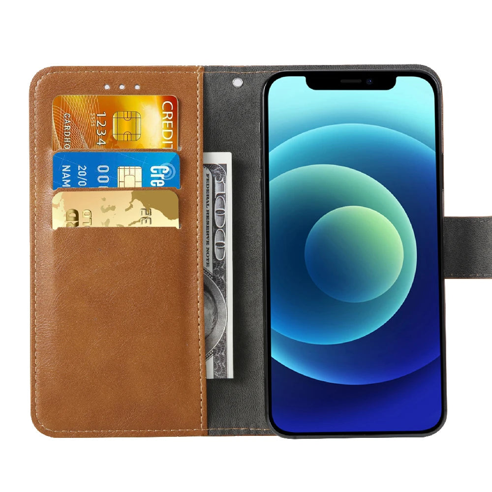 Deluxe Leather Wallet Phone Case for Panasonic P110 P101 P100 P95 P90 P85 Nxt P55 Max P9 P99 Eluga U3 A3 Pro A4 I7 Ray 810 800 610 Stand Function Protective Cover