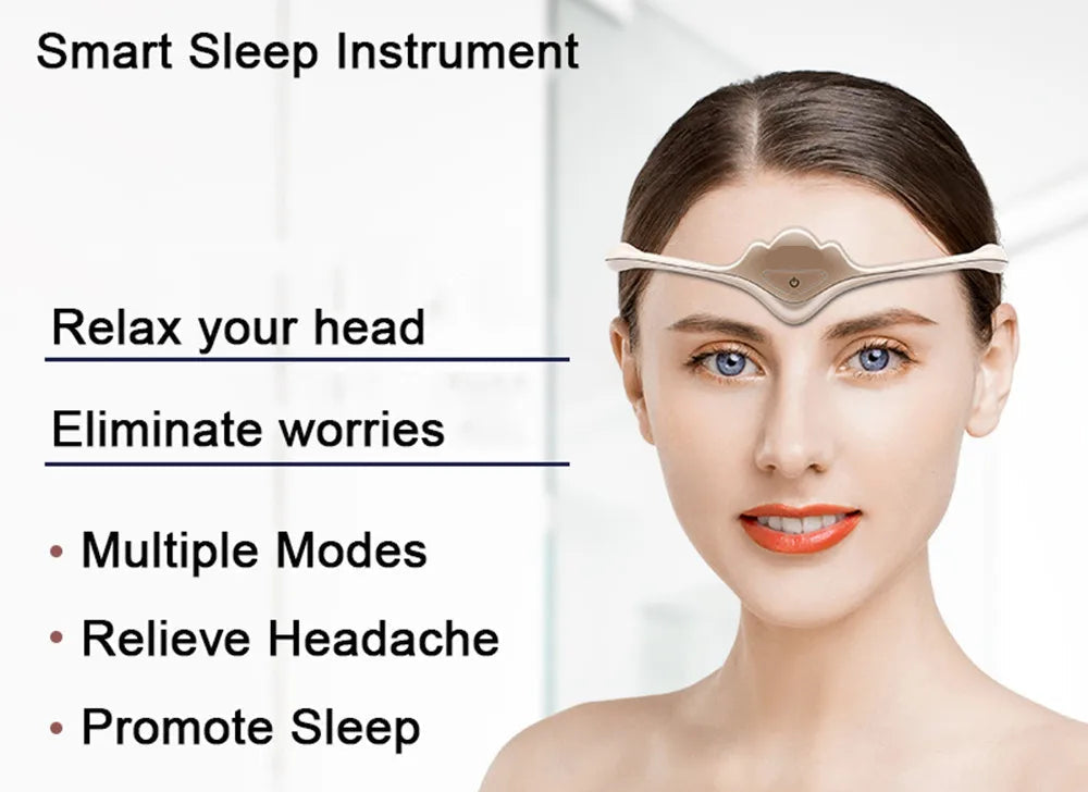 Electric Smart Sleeping Aid Head Massager Migraine Relief Relaxing Pulse Therapy Deep Sleep Queen Crown Tool