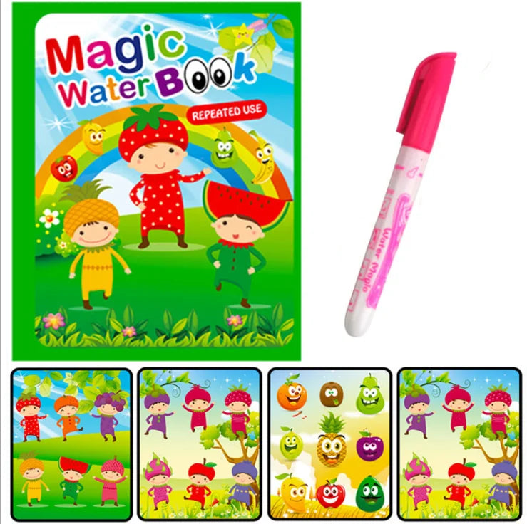 Reusable Magic Water Drawing Coloring Book for Kids Sensory Early Education Children Birthday Gift Repeated Use Toy