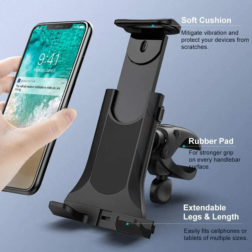 Treadmill Bike Tablet Holder Stand Mount for 4-11 inch Devices Indoor Gym Handlebar Bracket