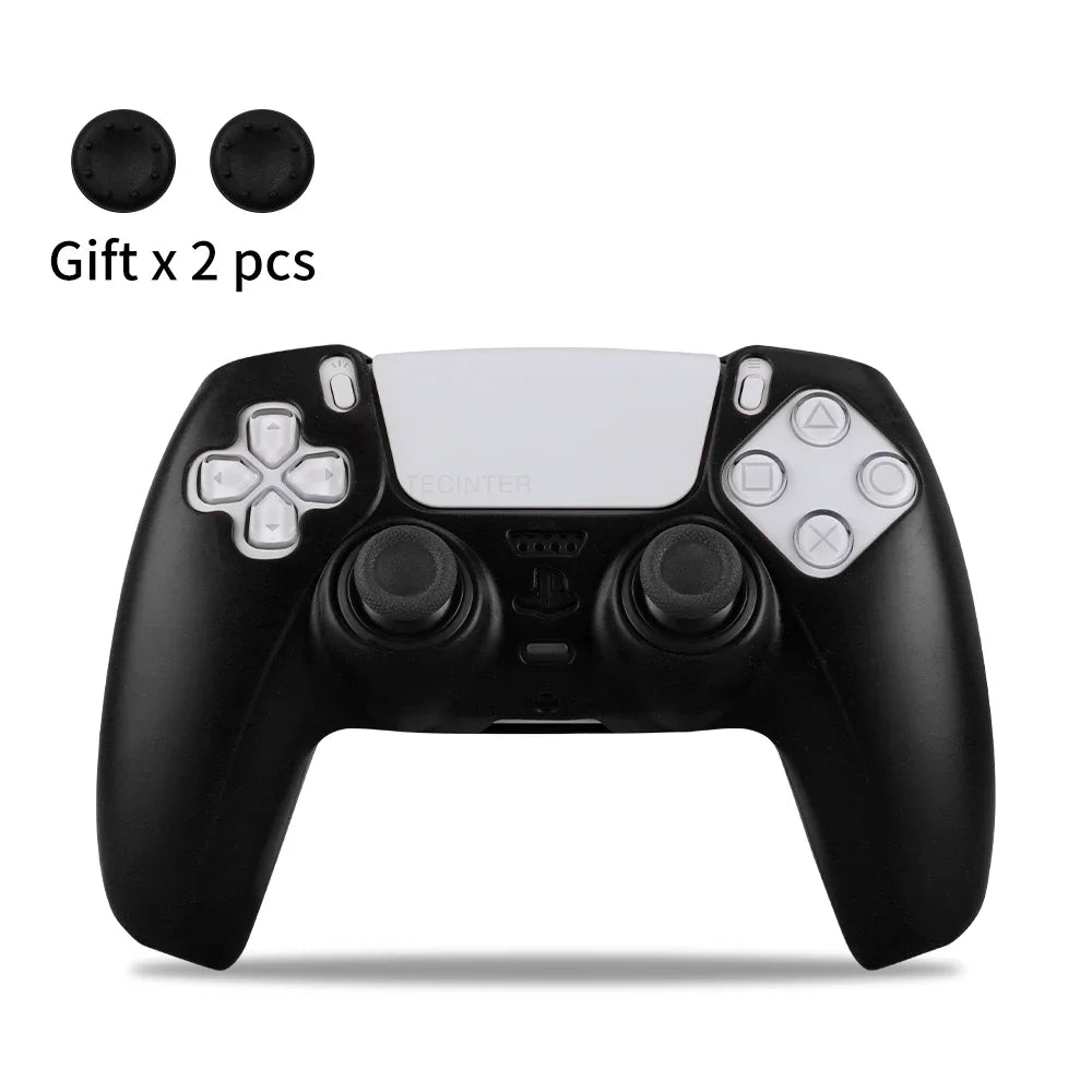 Anti-slip Silicone Protective Cover Skins Compatible with Sony Playstation 5 Controller Slim Gamepad PS5 Case Thumb Grips Accessories