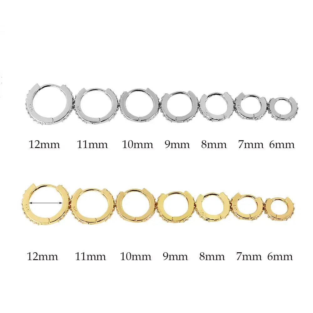 2pcs Huggie Stainless Steel Minimalist Hoop Earrings Crystal Zirconia Small Thin Cartilage Earrings Helix Tragus Piercing Jewelry