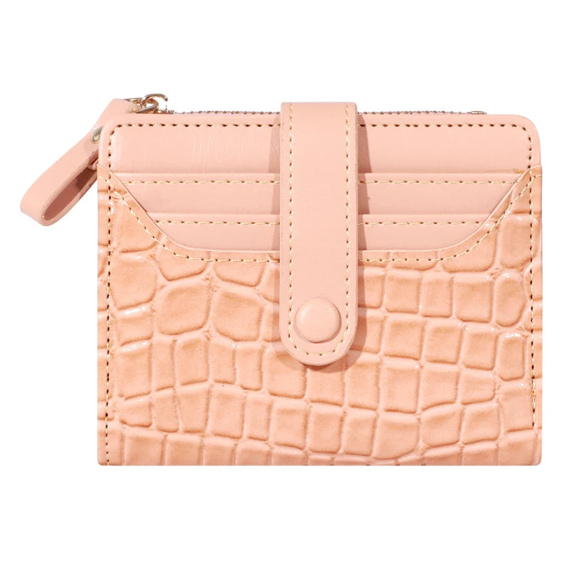 Elegant Crocodile Pattern Women's Multi Card Wallet Secure Double Zip Clutch Casual PU Leather Purse with Style Storage Bag