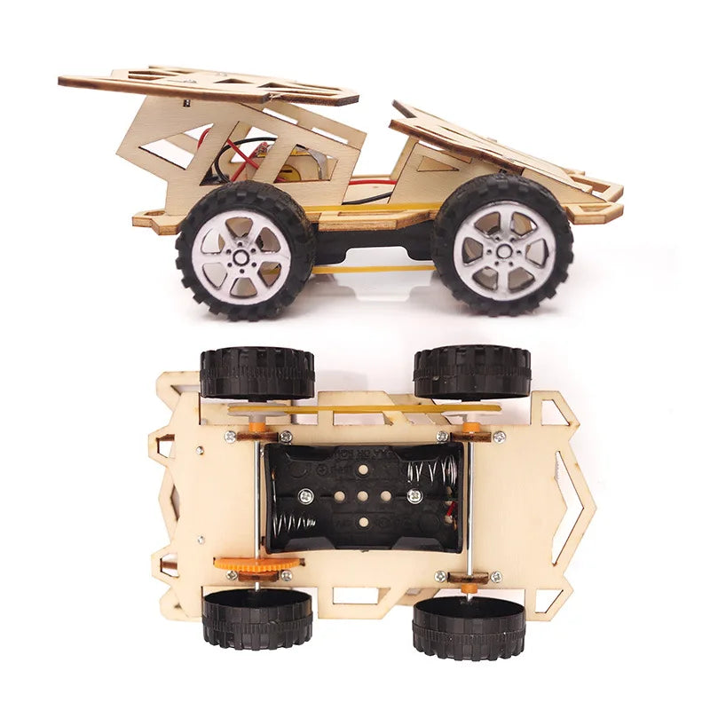 Science Technology DIY Wood Puzzle Toy Kits Children Educational STEM Car Dinosaur Model Experimental Tool Puzzle Games School