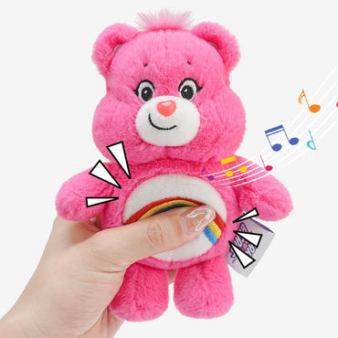Plush Care Bears Rainbow Keychain Backpack School Bag Pendants Anime Toy Bear Keyring Bag Pendant with Sound Kawaii Sanrio Dolls Great Gifts