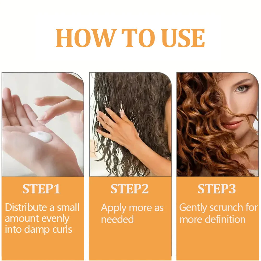 Exquisite Quick Repair Curl Hair Cream Mask for Curly Hair Soft and Smooth Shiny Deep Moisturizing Damaged Hair Care 100g