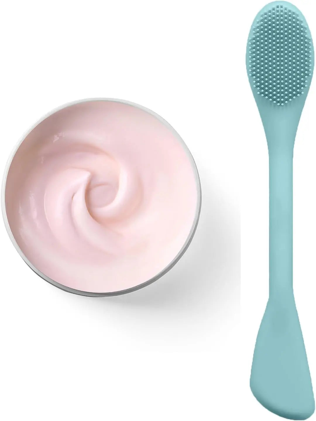 2 in 1 Silicone Facial Cleansing Brush, Face Mask Applicator Brush & Face Scrubber for Exfoliating, Massaging, Removing Blackheads and Makeup