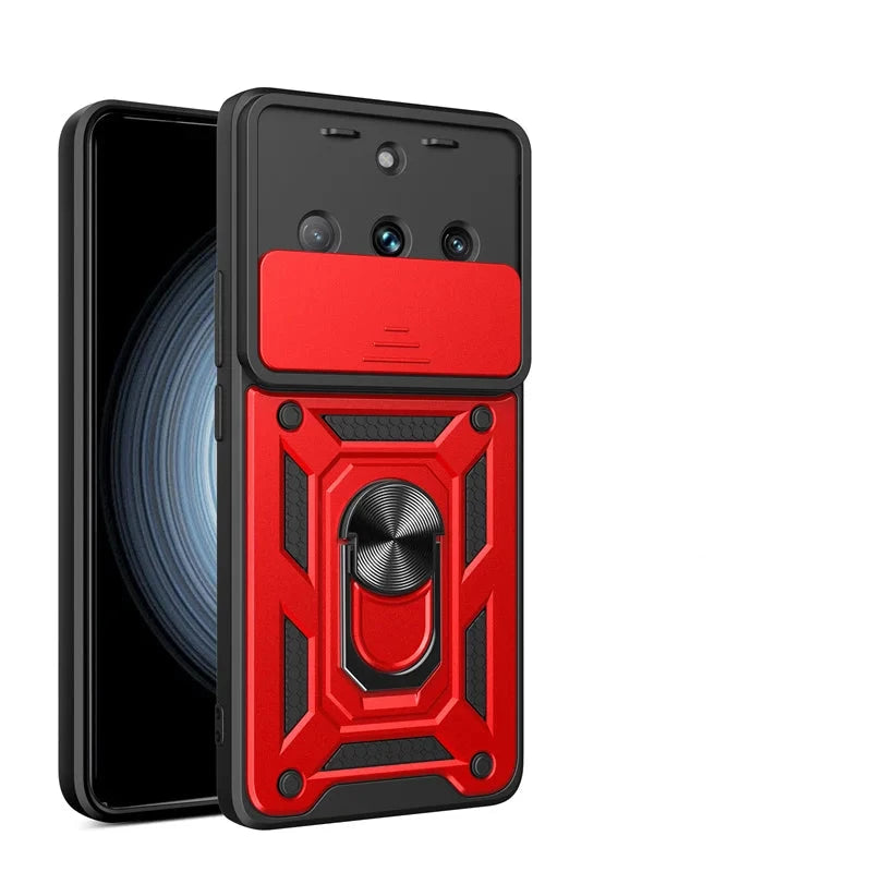 Durable Shockproof Phone Case for Realme 11 Pro Plus 5G Camera Protection Magnetic Ring Holder Back Cover
