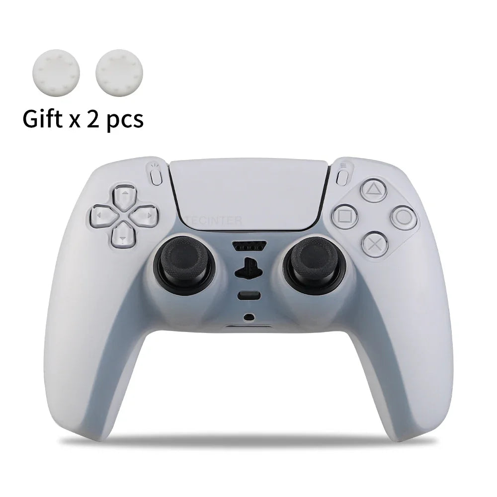 Anti-slip Silicone Protective Cover Skins Compatible with Sony Playstation 5 Controller Slim Gamepad PS5 Case Thumb Grips Accessories
