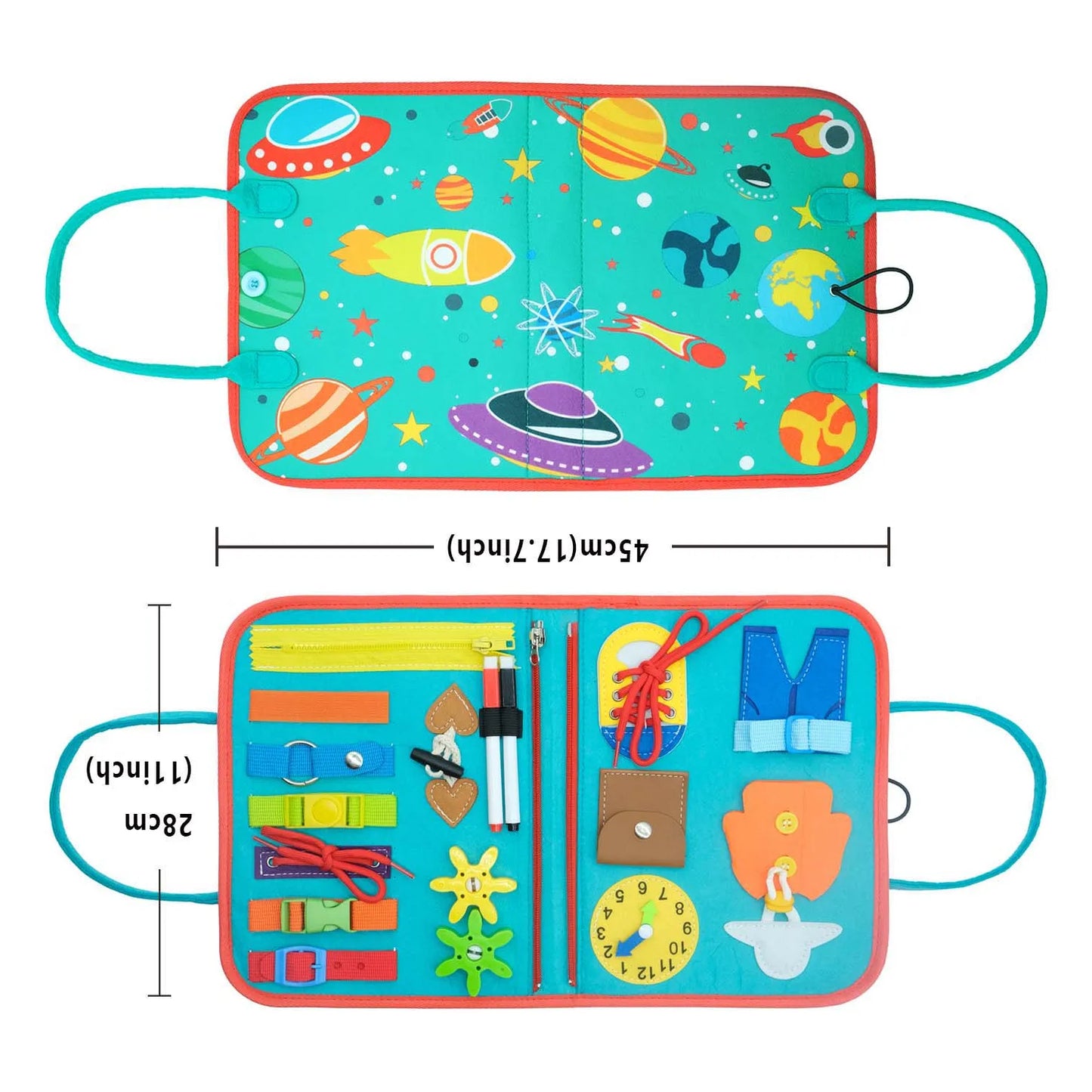 7 in 1 Easy Carry Portable Busy Educational Board for Kids and Toddlers Montessori Early Education Sensory Toys
