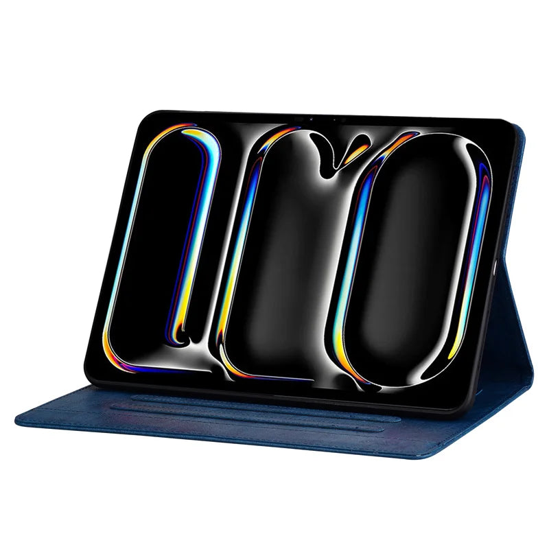 Elegant Leather Case for Apple iPad Pro 11 & 13 inch M4, iPad Air 11 & 13 inch M2 Protective Cover with Pocket