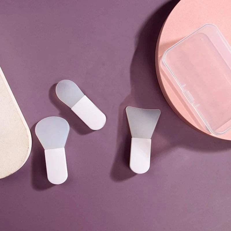 Silicone Facial Mask Brushes 3pcs Set for Face & Eye Cream Mud Mask Applicator Scraper Face Cleanse Brushes Travel Portable Skin Care Tools