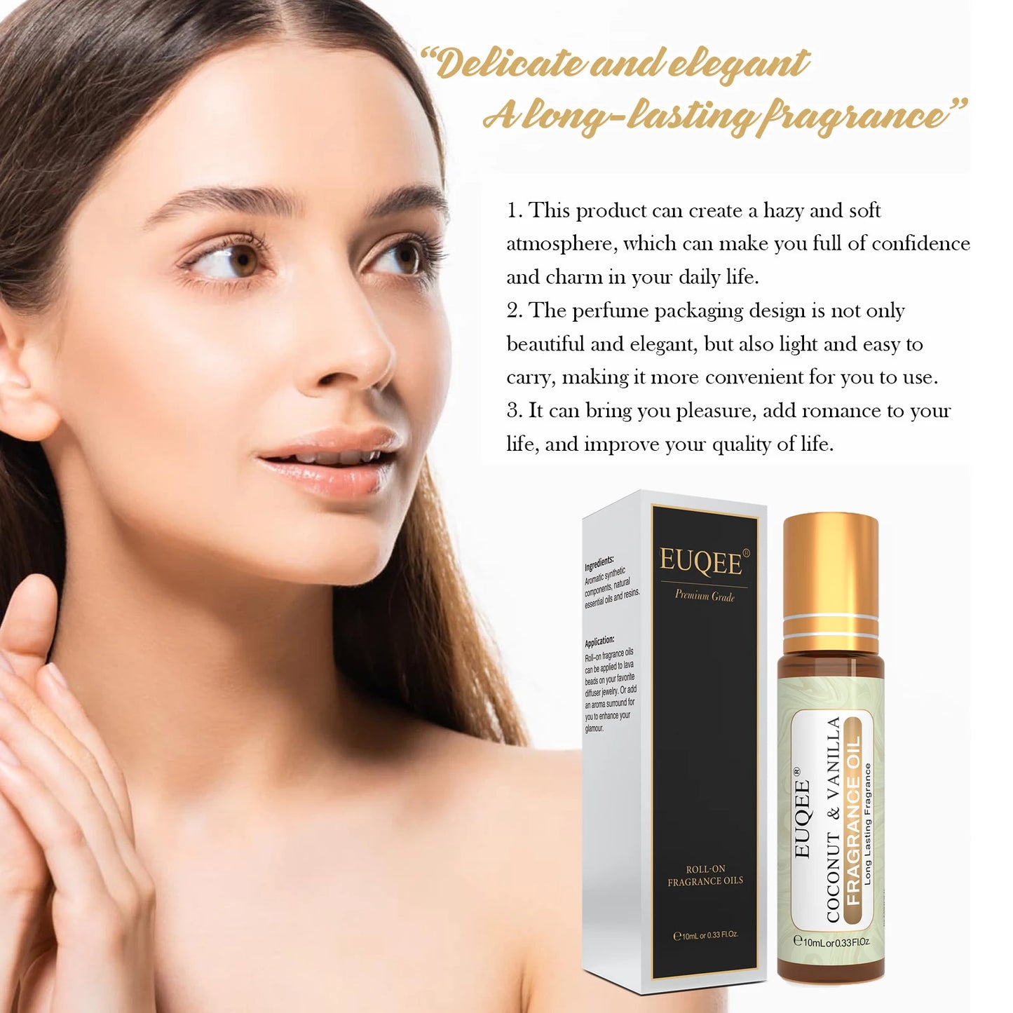 Aroma Oils 10ml Women's Roller Fragrance Oil-Coconut Vanilla Bubble Gum Bright Crystal Bombshell Midnight Rose Angel