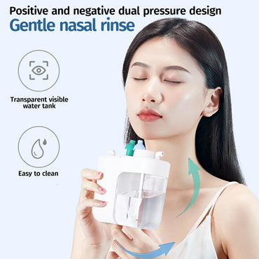 Nasal Wash Positive and Negative Pressure Nose Cleaner Nasal Irrigator Neti Pot for Adults and Children Double Pressure Health Care Device
