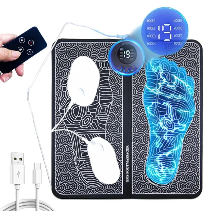 Electronic Foot Stimulation Massager Pad With Remote Control 8 Modes 19 Levels of Strength Lightweight Foot Pressure Relief Mat