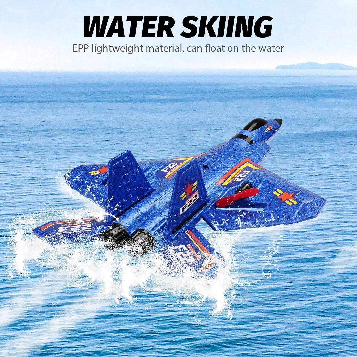Thrilling F22 Raptor RC Airplane 2.4G 2CH Remote Control Flying Fighter Plane Glider with LED Lights EPP Foam Airplane Toys For Kids Adults