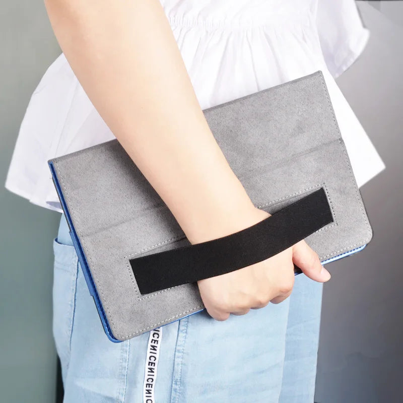 Luxury Embossed Leather Stand Case for Acer Iconia Tab P10 10.4" Inch Tablet PC Cover with Hand Strap and Magnetic Closure