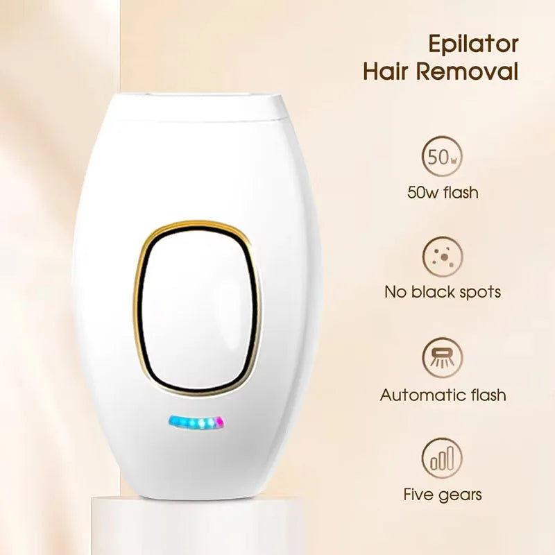 Women's Nano Permanent Painless Hair Removal IPL Laser Depilator Body Bikini Epilator 500,000 Flash Pulses Personal Care Home Use Device