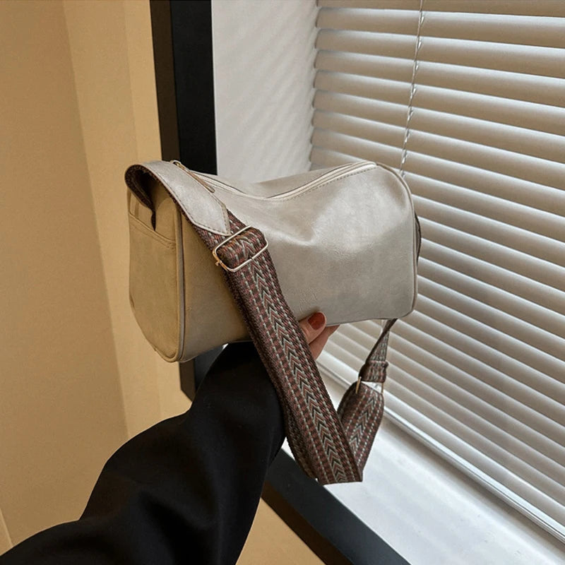 Fashion Vintage Travel Leather Pillow Style Purses Handbags for Women Small Crossbody Female Boston Casual Shoulder Bag