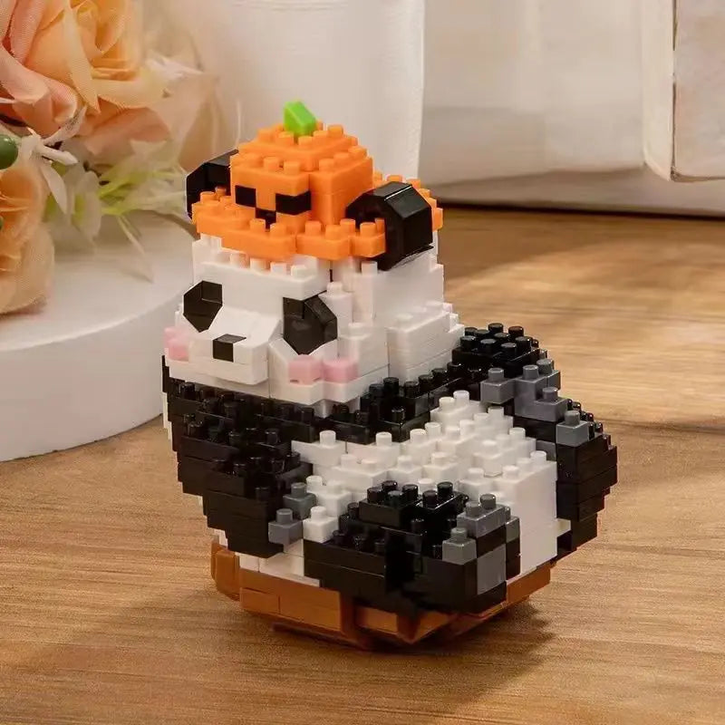 Fun Creative Mini Panda Micro Building Blocks 3D Model Cute Animals Bricks DIY Construction Toys for Children Kids Gift