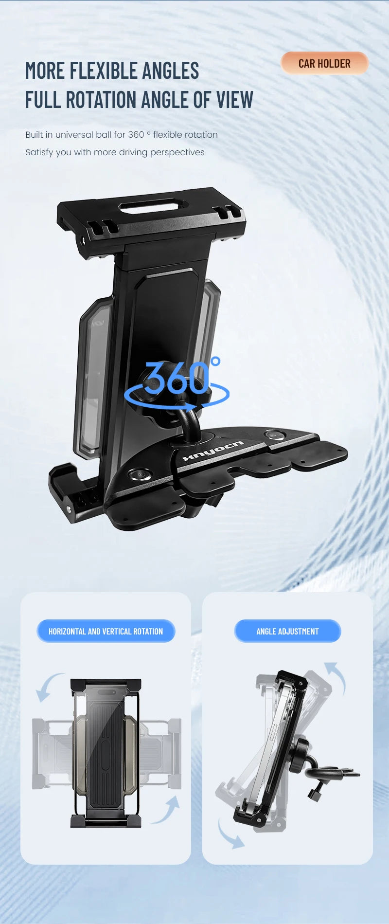 Convenient Universal 4-13 Inch Tablet Phone Car Stand Holder for Apple iPad Pro Mini iPhone Samsung and other Brands Car CD Slot Bracket