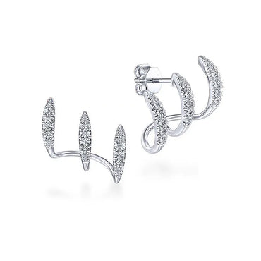 Fancy Crystal Claws 925 Sterling Silver Stud Earrings for Women Modern Design Jewelry Accessories