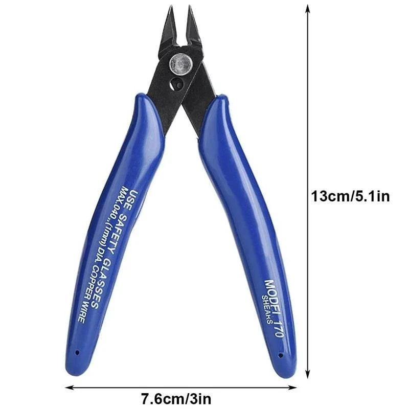 Wire Cutter DIY Trimmer Diagonal Side Cutting Cable Nippers Blue 170 Hand Pliers Mini Snips Flush Trimmer Hand Tool