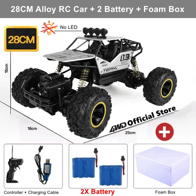 Off Road 4x4 Remote Control RC Cars 4WD 2WD Car Radio Buggy Truck Racing Drift with Led Lights Toys Gift for Boys Girls Children Kids