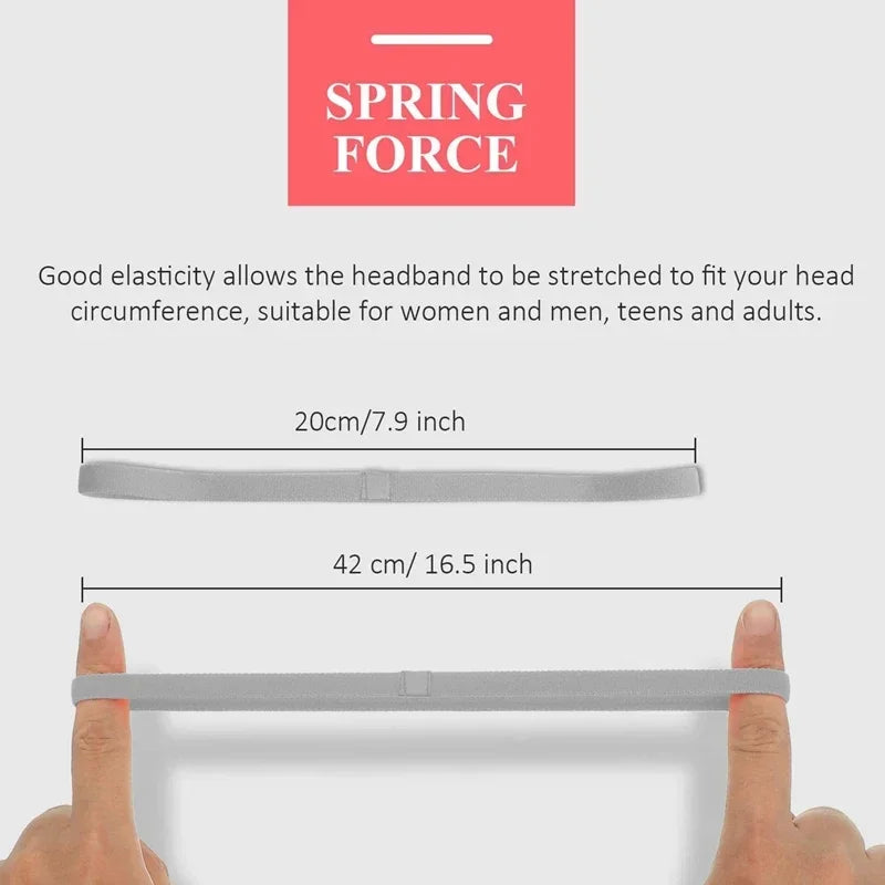 Solid Thickened Non-Slip Elastic Sports Headbands Hair Bands for Women Men Exercise Sweatbands 4pcs