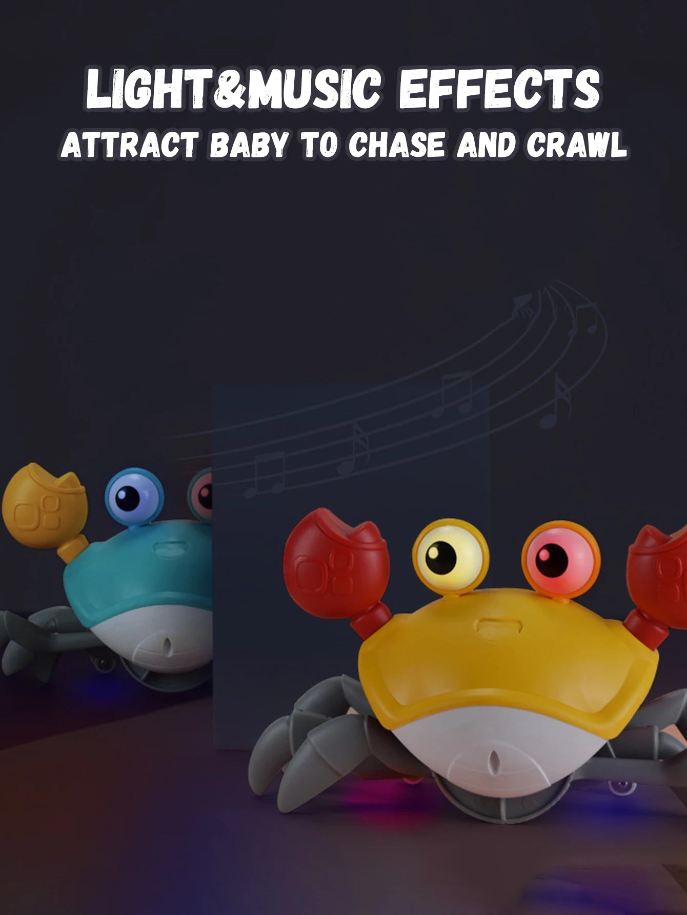 Auto-Sensing Escape Crab Electronic Pet Crawling Avoiding Obstacles Toy With Sounds for Kids and Children