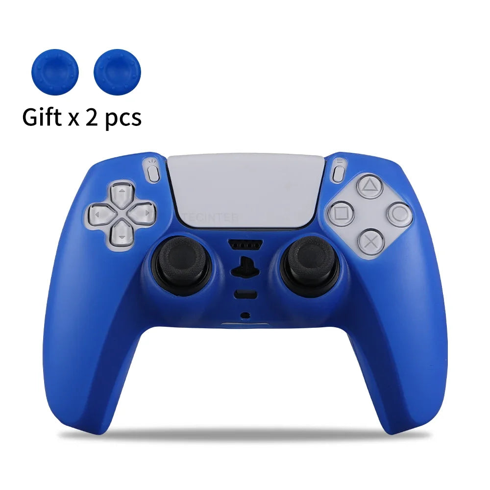 Anti-slip Silicone Protective Cover Skins Compatible with Sony Playstation 5 Controller Slim Gamepad PS5 Case Thumb Grips Accessories