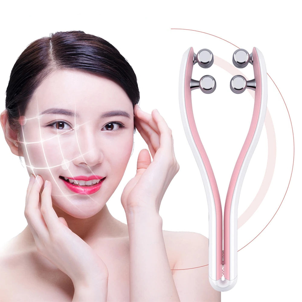 RF Technology Beauty Face Lifting Roller Facial Massager Y Shape Chin Lift Up Home Use Beauty Skin Care Tool