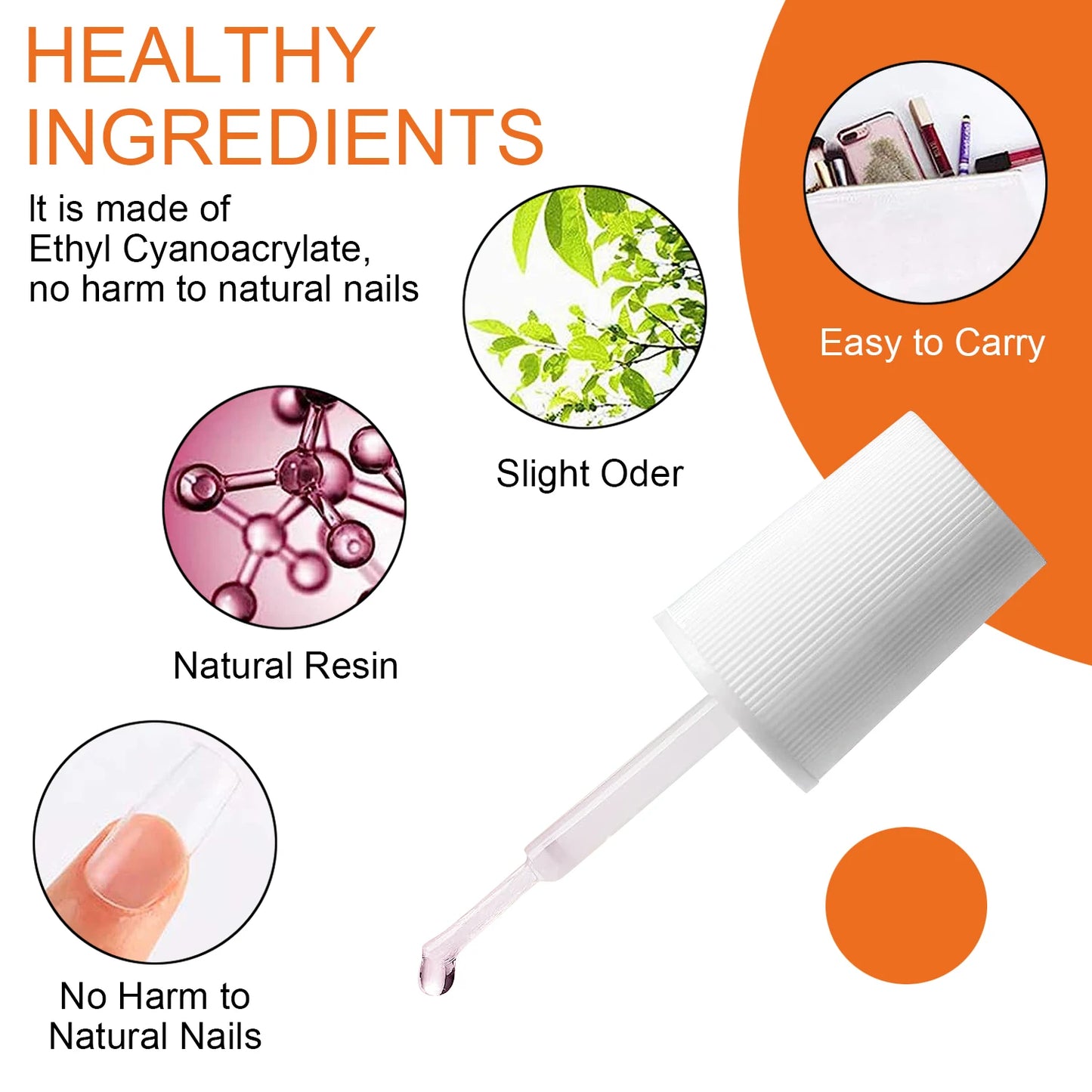 Long Lasting Super Strong Nail Glue for False Nail Tips, Acrylic Nails, Press On Nails, Fake Nails Art Decoration Adhesion 7g