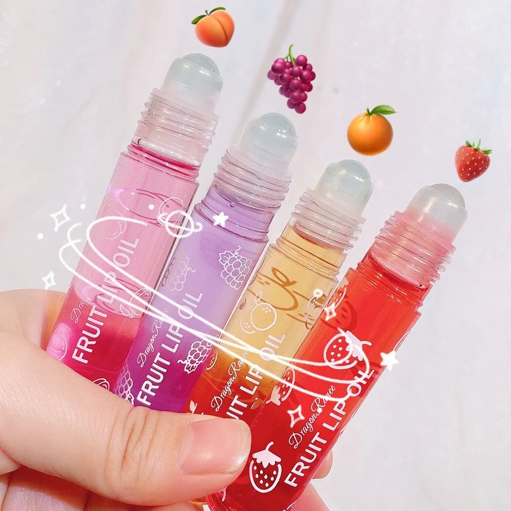 Moisturizing and Hydrating Lip Gloss, Roll-On Nourishing Lip Balm Liquid for Smooth and Soft Lips, Long-Lasting Shine