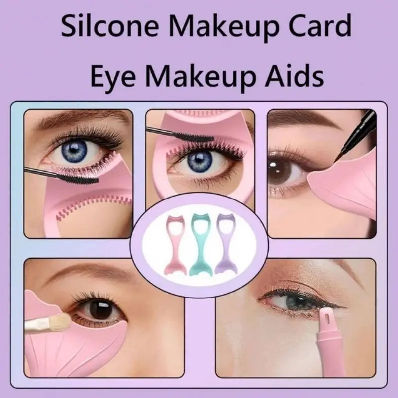 Reusable Silicone Eyeliner Guide Tools for Eye Makeup Winged Eyeliner Stencil Mascara Shield Applicator Set 2Pcs Set