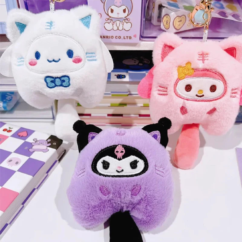 Plush Doll Keychain Pendant for Backpacks, Bags and Clothes Melody Cinnamoroll Pochacco Cute Key Ring Gift for Kids Toys Backpack Accessories Sanrio Anime Cartoon Decoration Gifts