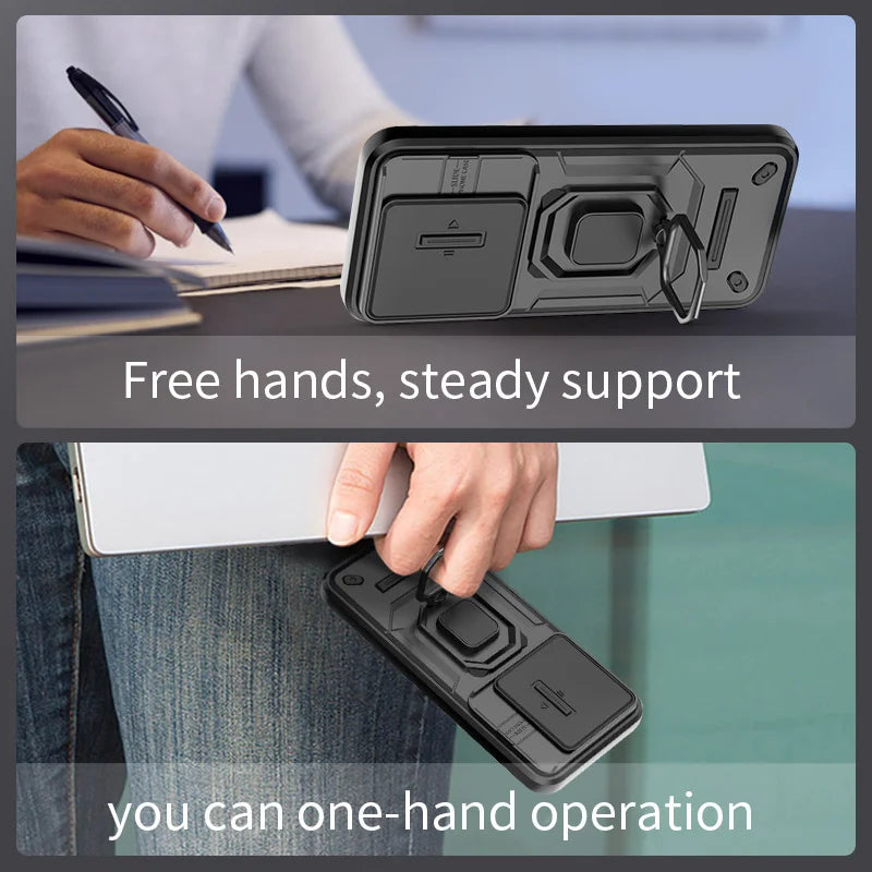 Durable Shockproof Phone Case for OnePlus 12 12R 11 11R ACE 2 3 Nord CE3 Lite Camera Protection Ring Holder Back Cover