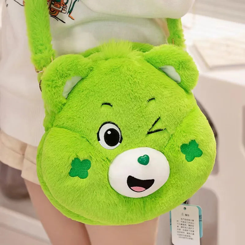 Popular Cute Care Bears Plush Backpack Kawaii Fashion Plushie Doll Girl's Children's Shoulder Bag Knapsack