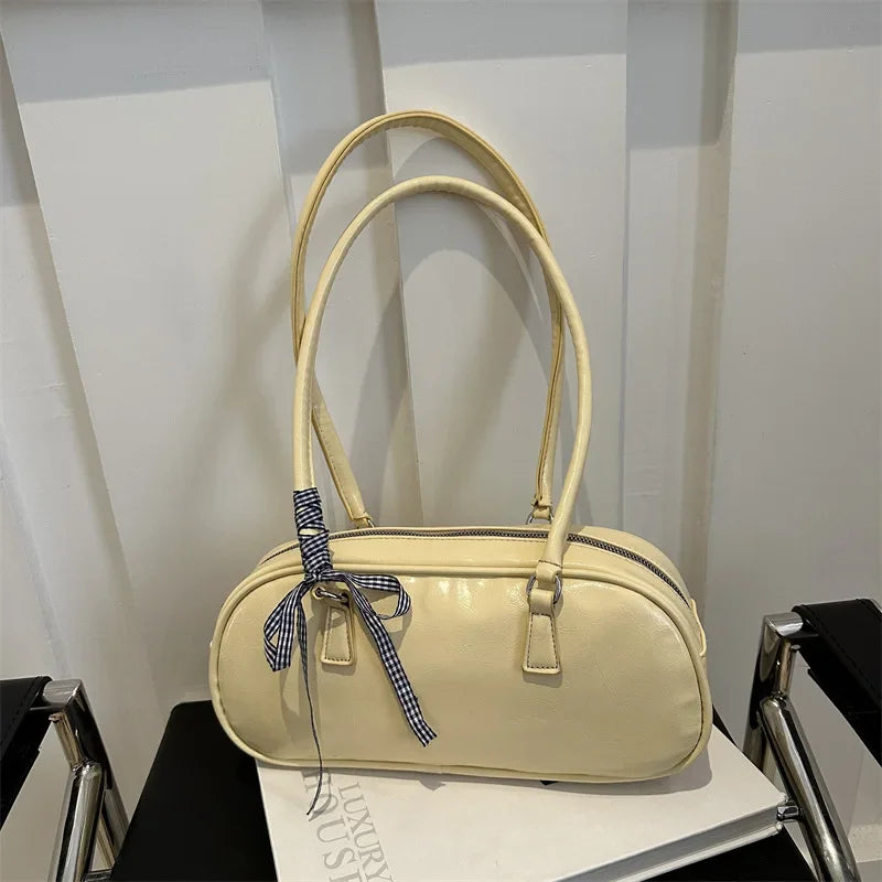 Women's Exquisite Leather Pillow Handbag Purse Shoulder Underarm Ladies Large Capacity Boston Casual Portable Commuting Bags