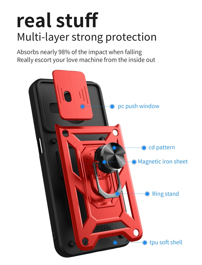 Shockproof Phone Case for Nokia X100 G20 G10 C30 C20 C10 C1 Camera Protection Ring Stand Magnetic Back Cover