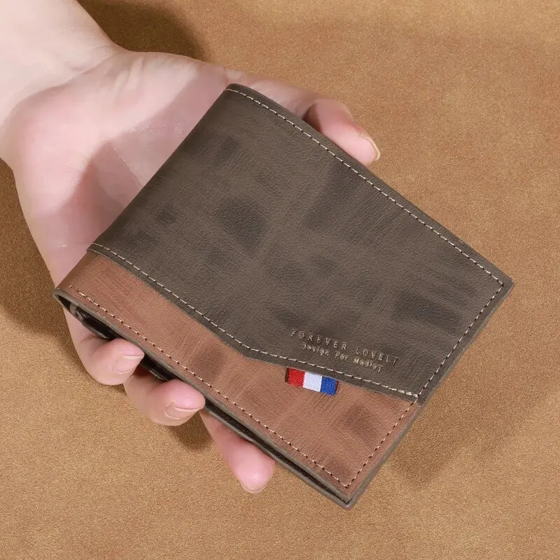 Modern High-Capacity Men's Leather Wallet Multi Slot Photo Card Coin Holder Wallet Great Gift