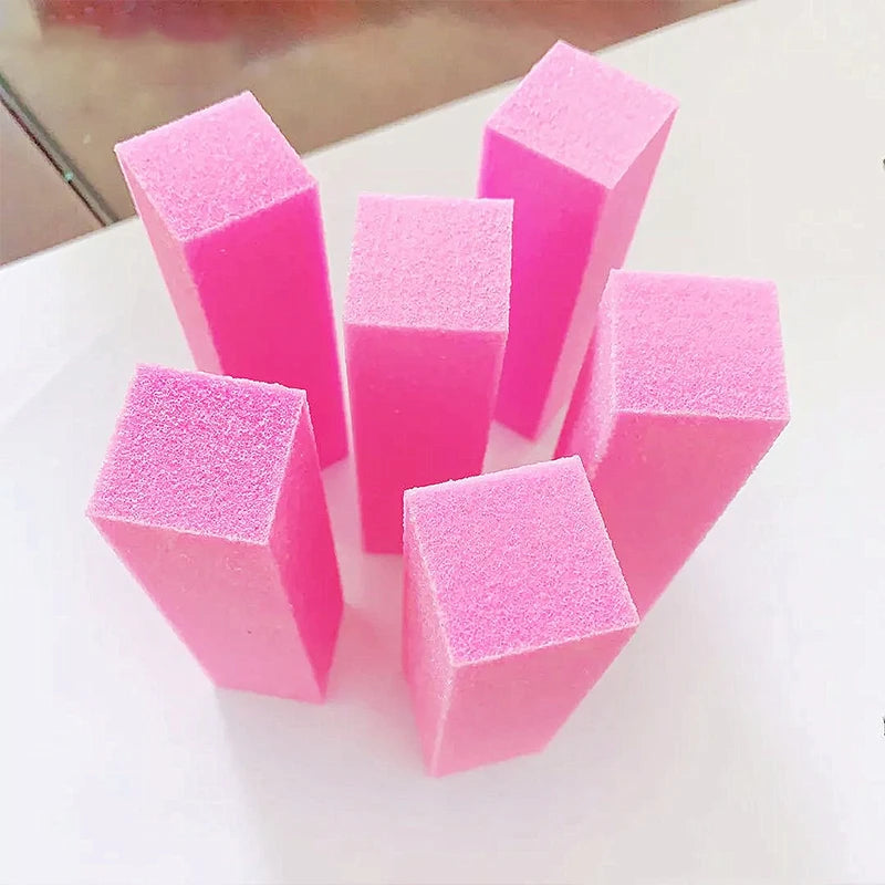 Manicure Pedicure Buffing Sanding Files Block Care Sponge Pink Buffer Grinding Polishing Nail Art Tools 10pcs